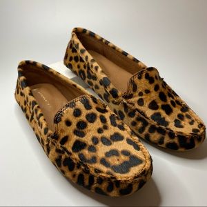 Antonio Melani Leopard Calf Hair Moccasins Size 7